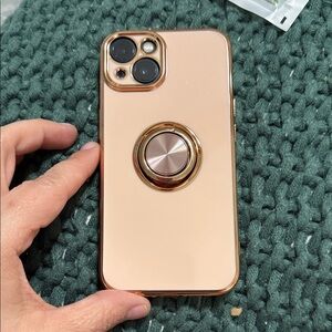 Apple iPhone 13 Gold Smartphone with Ring Holder
